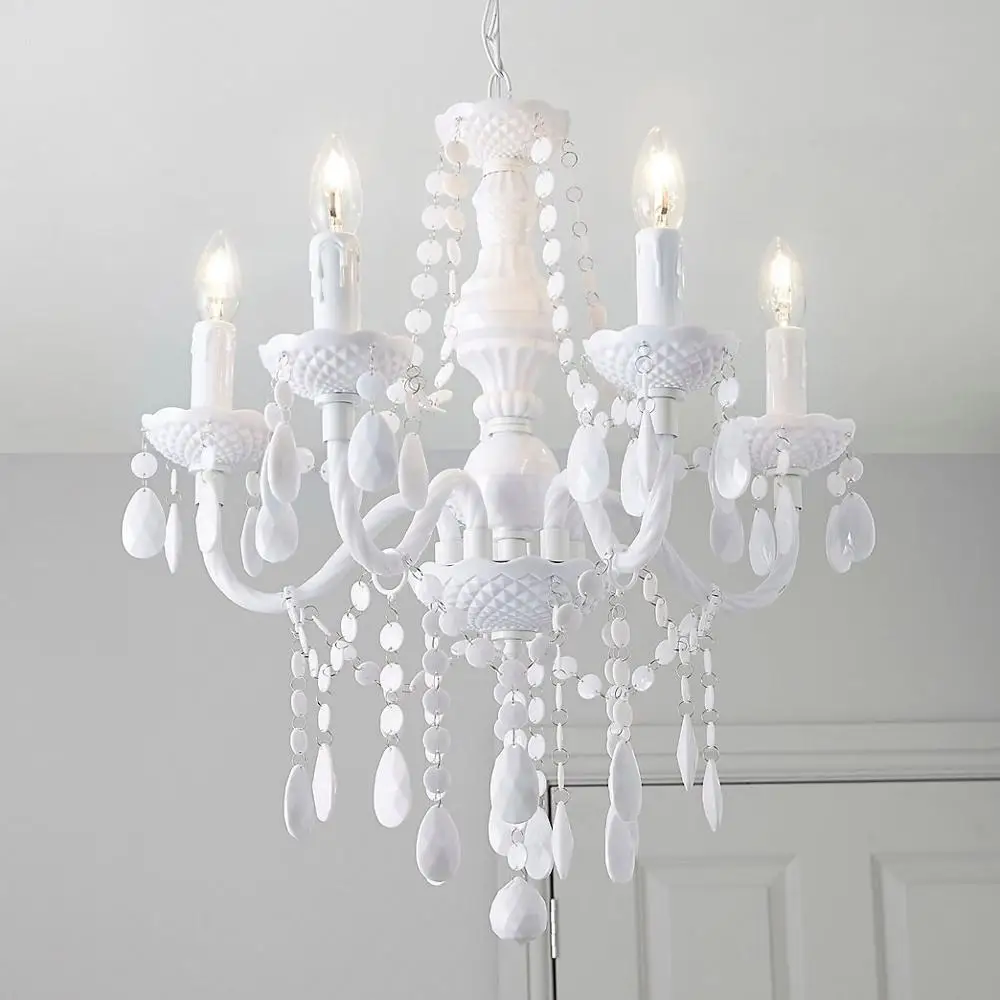 modern new design metal and plastic chandelier Black and white 5 Lamp  Ceiling light real shot HT72888-5C