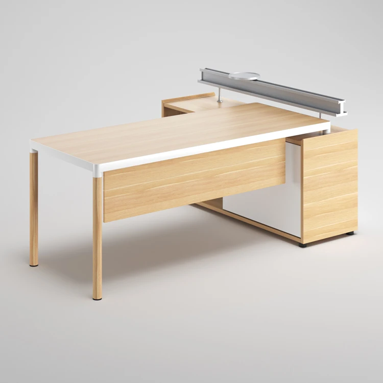 Adjustable Height L Shaped Office Table Executive Desk