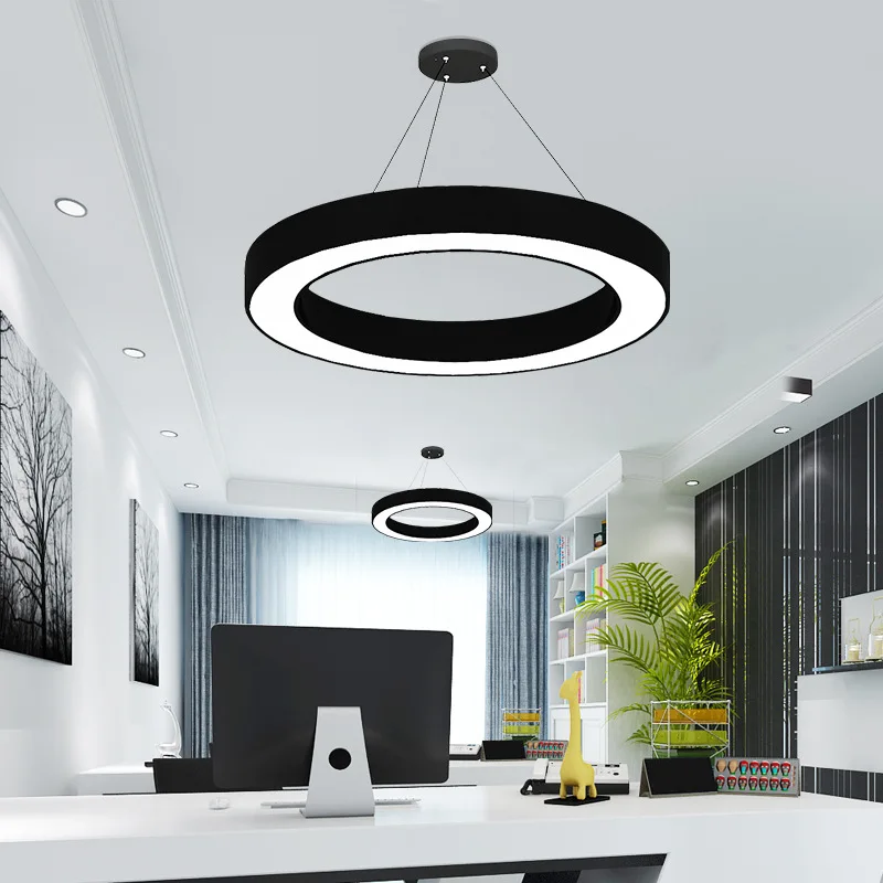 Best selling Led Office Minimalist Ceiling Lamp led chandelier square hollow solid led office linear pendant light