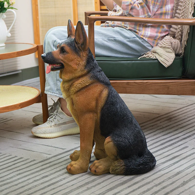 amazon hot sale animal figurines resin german shepherd statues garden dog sculpture