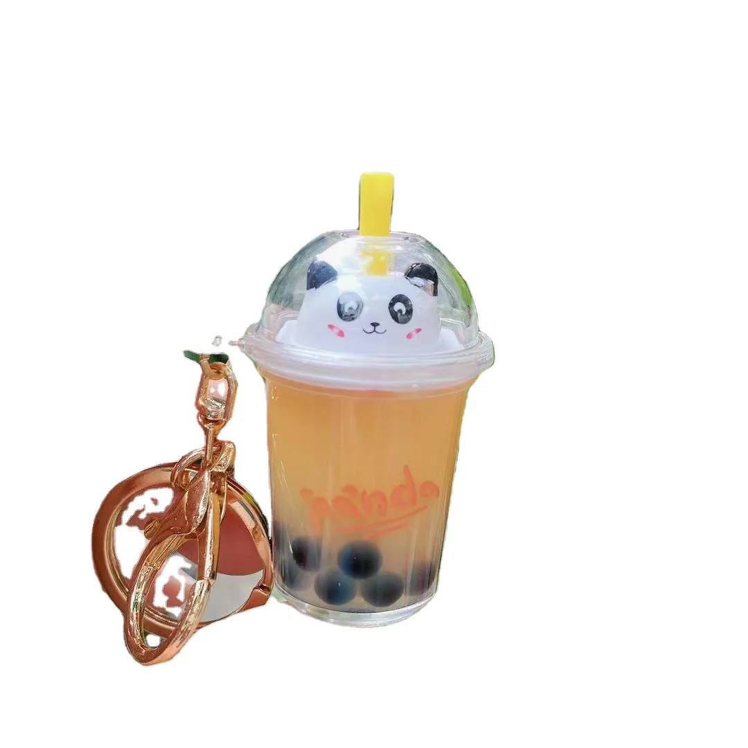 Новинка 2020 брелок с плавающей милой пандой и меховым шариком подвижные брелки зыбучим песком для женщин девушек ювелирное изделие ключей подвеска автомобиля подарки