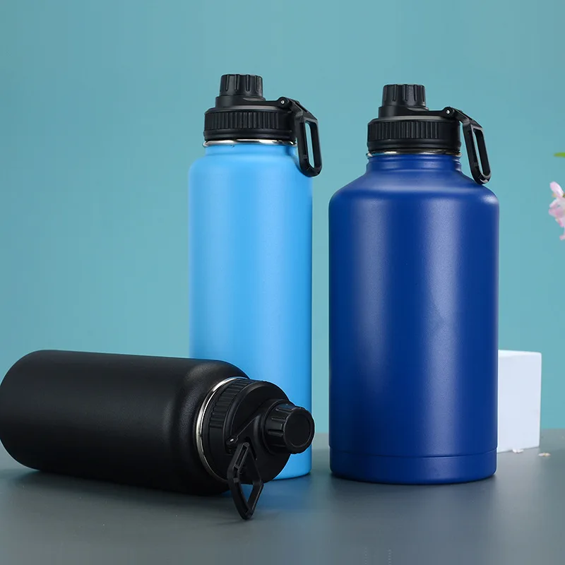 Wide mouth water bottle Insulated 18/8 64oz Stainless Steel water bottle, Half Gallon Stainless Steel Water Jug