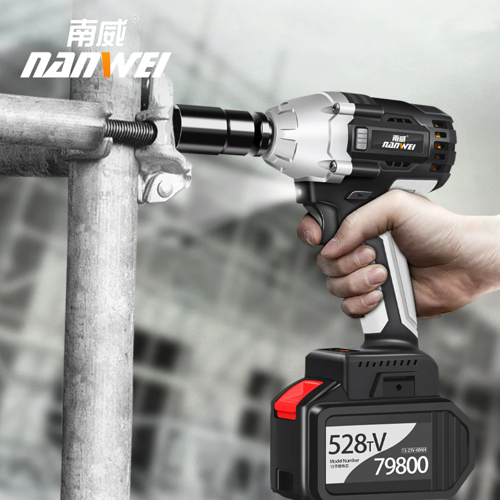 Brushless cordless Electric Impact Wrench 21V Wrench Socket Li-ion Battery Hand Drill Installation Power Tools Variabl