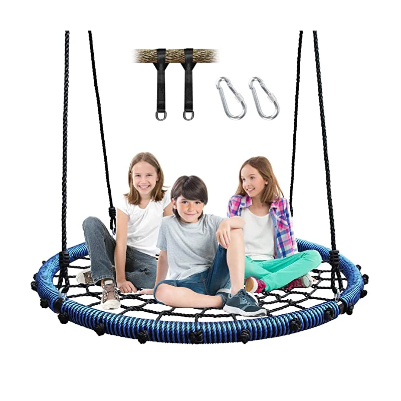 Round Tree Swings Spider for Outdoor with  Adjustable PE Ropes Load 200kg