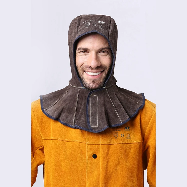 AP-3000C коричневые кожаные капюшоны из воловьей кожи с сетчатой подкладкой