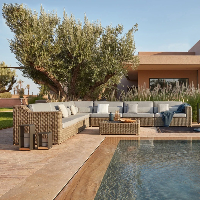 Accept custom wicker colors cane garden set other rattan / wicker furniture tavolo da giardino