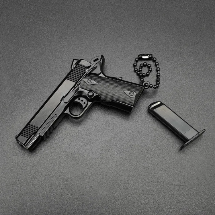Металлический пистолет T095 модель 1:3 без надписей игрушечный 1911 Модель брелок для взрослых кулон мужчин