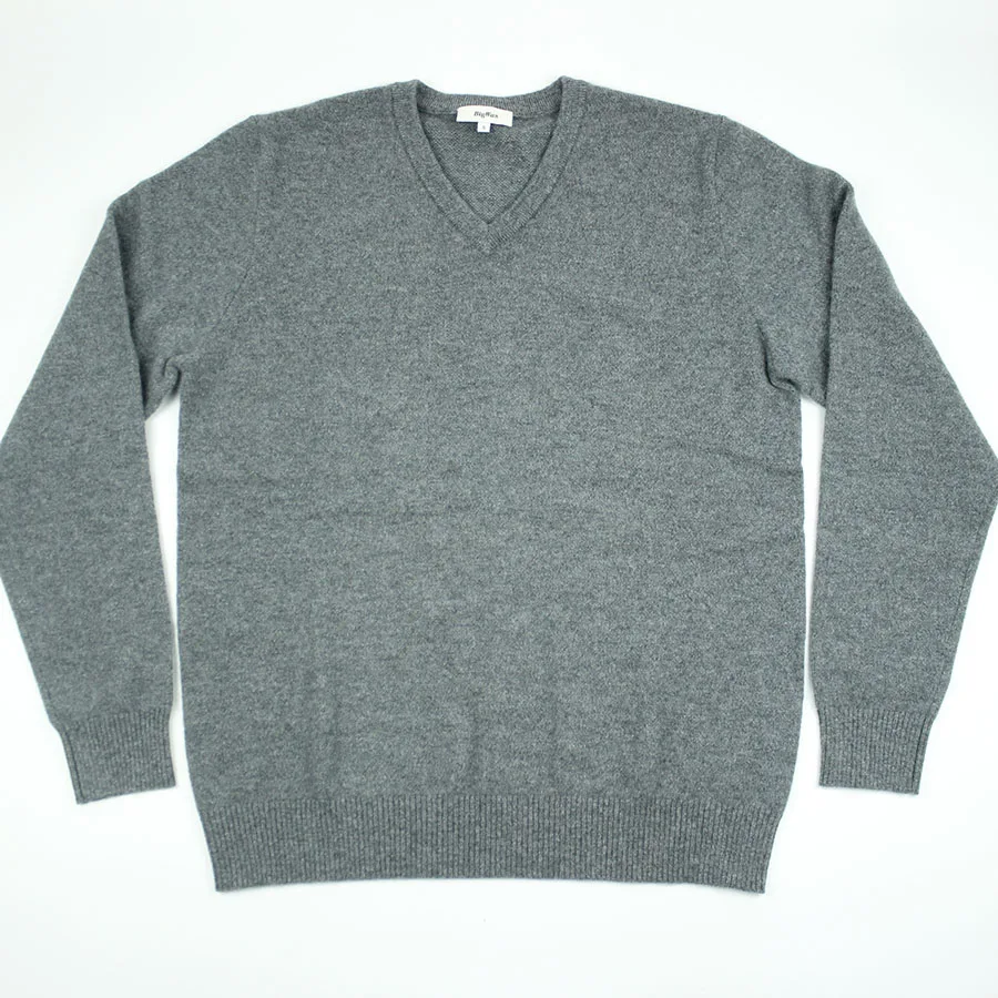 High quality winter luxury pure 100% cashmere knit pullover custom v neck men cashmere sweater manufacturers