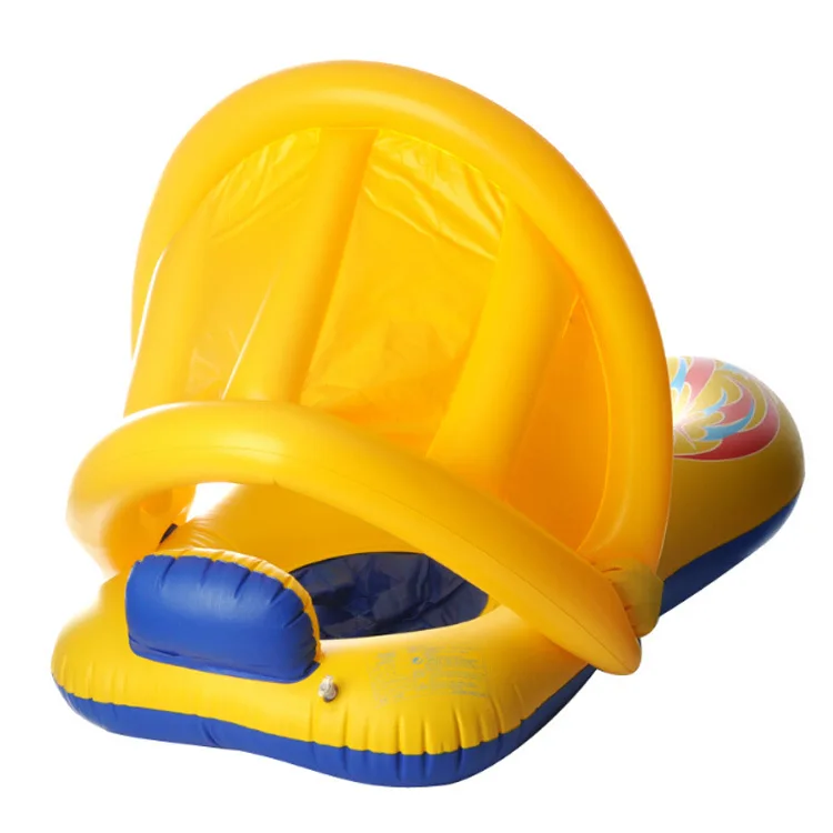 yellow color early education water play parent-child swimming ring with tent