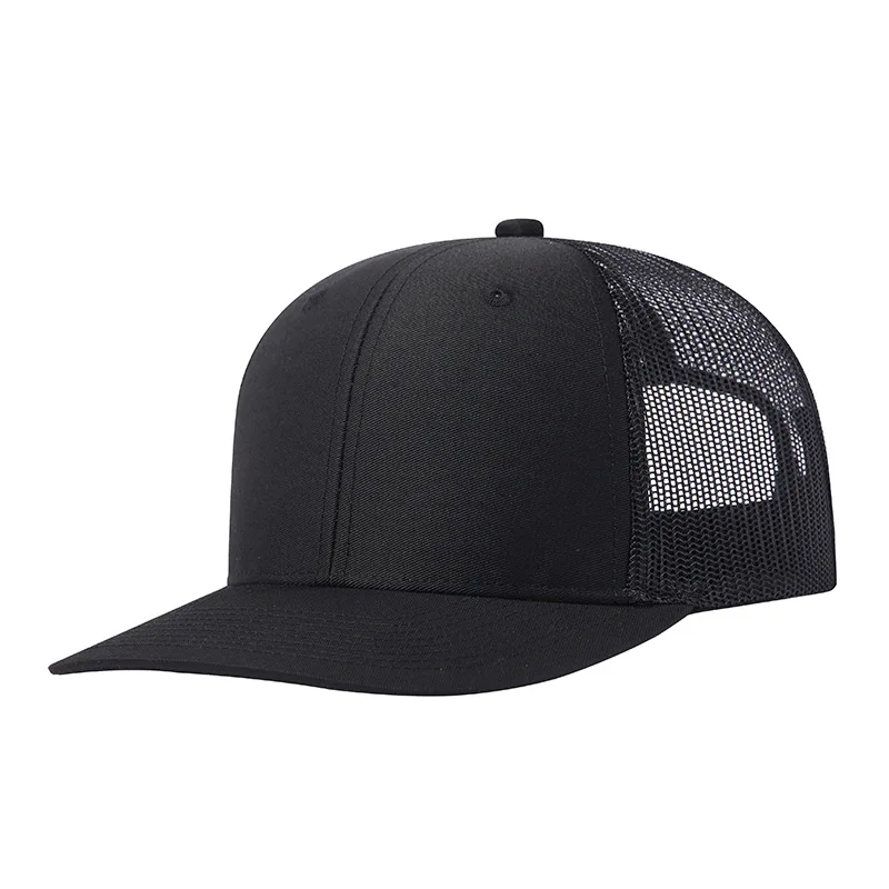 High Quality Slightly Curved Brim Mesh Baseball Cap Richardson 112 Style Snapback Cap Fashion Fitted Two Tone Trucker Cap
