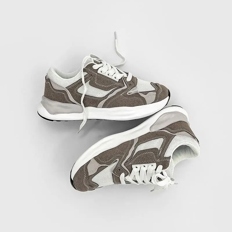 Factory price walking chunky platform sneakers lace-up cheap men sport shoes