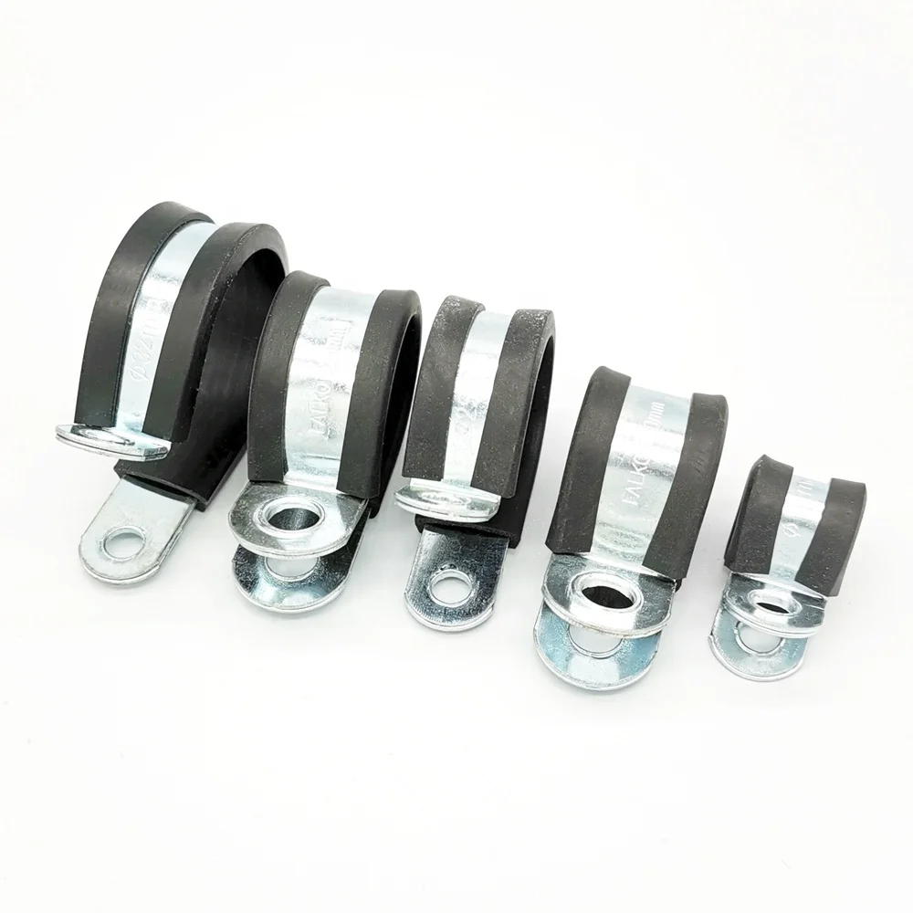 W6 Rubber Cushion R Clamp 20mm Reinforced P Hose Clamps Flexible P Pipe Clamps