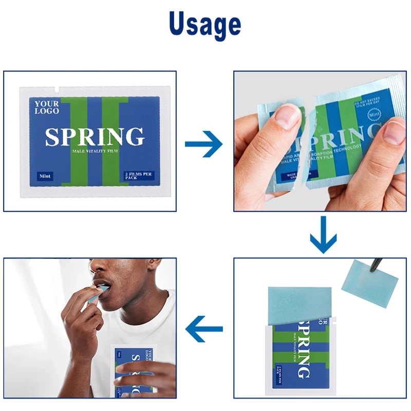 Best Customized male vitality mint film natural maca root men fertility supplement paper mint candy