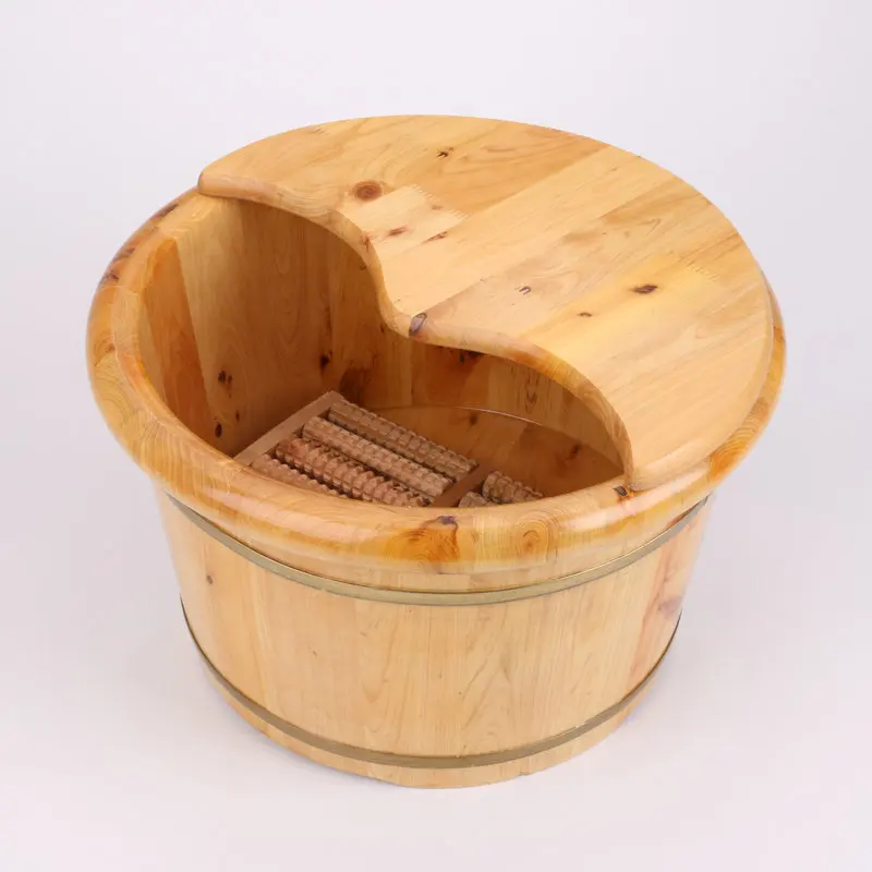 Dropshiping Wooden Foot Basin Thicken Cedar Foot Tub with Lid