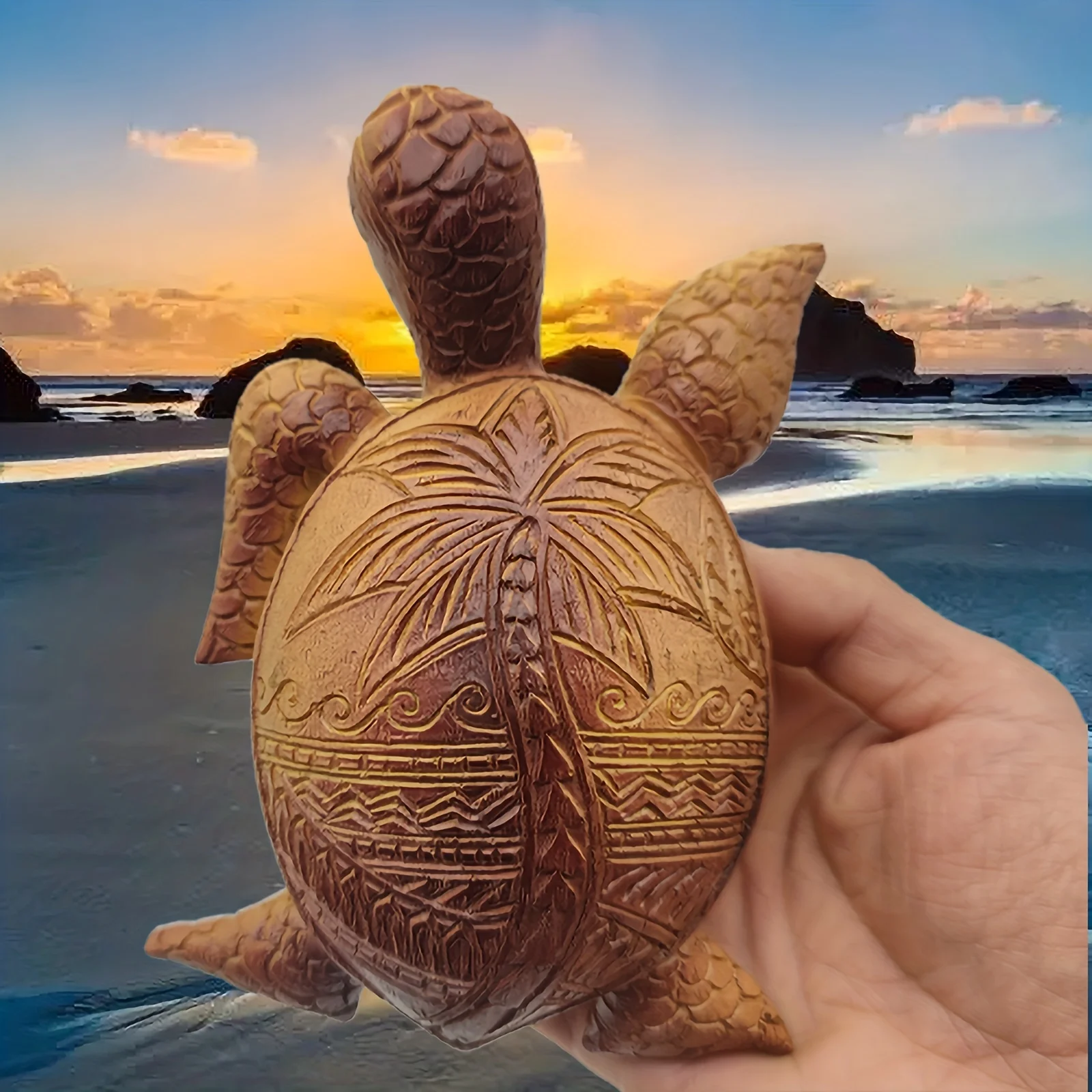 Fengzhi Factory Simulated Marine Animal Decoration Coir Shell Turtle Resin Crafts Modern Garden Sculpture Factory Direct Resin