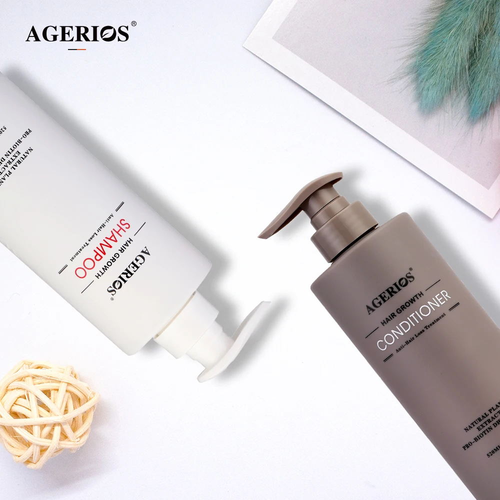 Hair Thinning Therapy Agerios Hair Growth Shampoo and Conditioner for Making Hair Thicker & Fluffy