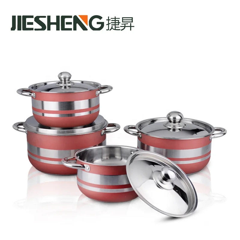 
Kitchen Equipment Set Cooking Pot Stainless Steel 8Pcs Cookware Set 