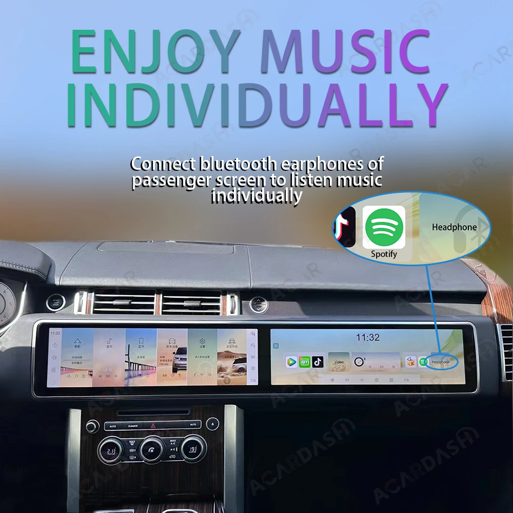 ACARDASH 2024 15.5 inch Android Radio Range Rover Vogue L405 Sport L494 Android 2013-2017 Car Stereo Head unit with Dual System