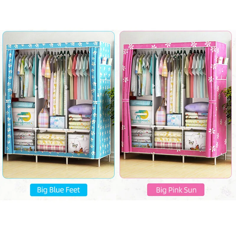 Hot Product Portable Clothes Closet Wardrobe with Non-Woven Fabric and Hanging Rod