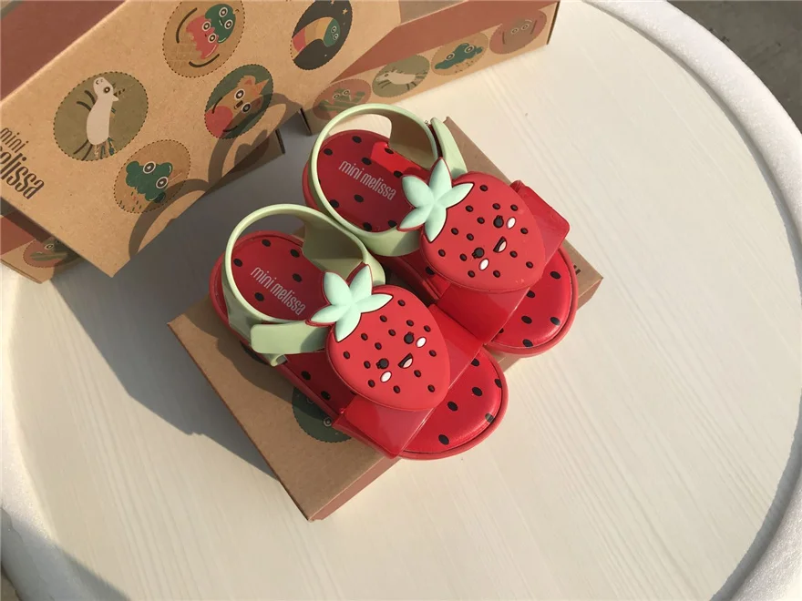 Новинка 2021 детские сандалии Melissa с фруктами мягкая подошва туфли-желе открытым носком для мальчиков и девочек детская пляжная