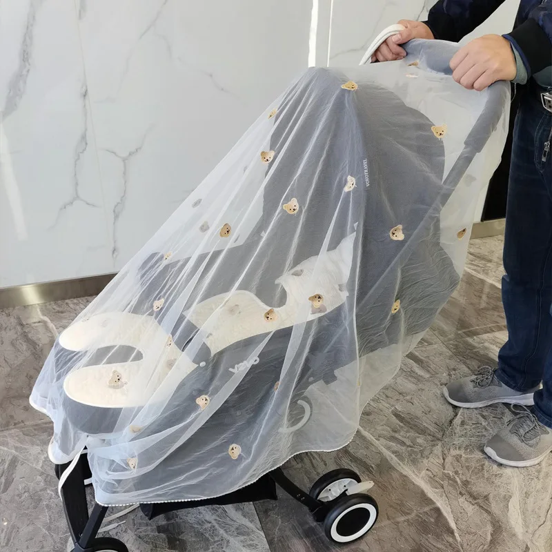 MU Infants Baby Stroller Mosquito Net Safe Mesh Buggy Crib Netting Cart Mosquito Net Pushchair Full Cover Netting