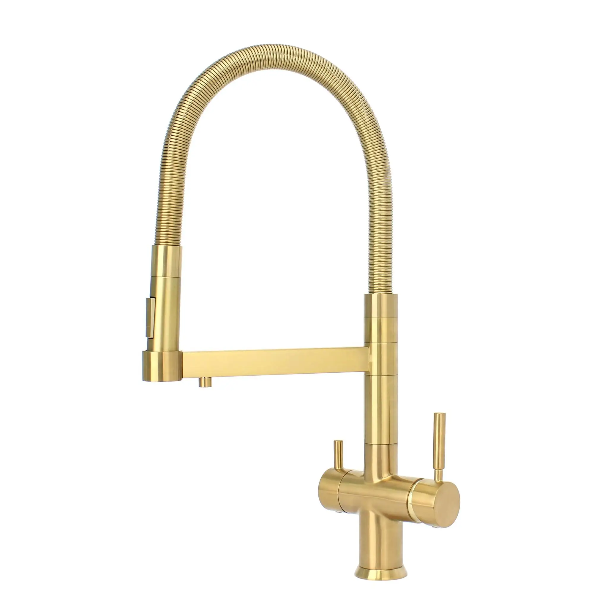 DOGO NEW Design Satin Golden  Soda Filter Chiller Water 5 Way Mixer Water Tap  AISI 304 SS Kitchen Pull Out 5 Way RO Tap