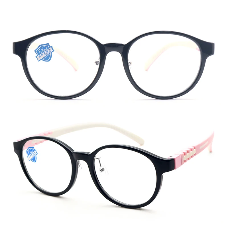 Flexible TR90 Children Optics Eyeglasses Frames Anti Blue Light Glasses for Kids Round Thick  Glasses
