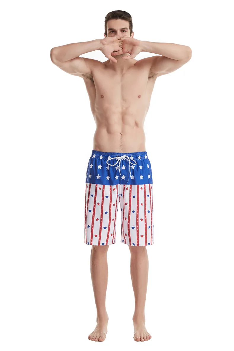 European flag printing Men Swimming Quick Drying Beach Shorts Swimwear Bermuda Surf Sport Summer Swim Trunks sport wear