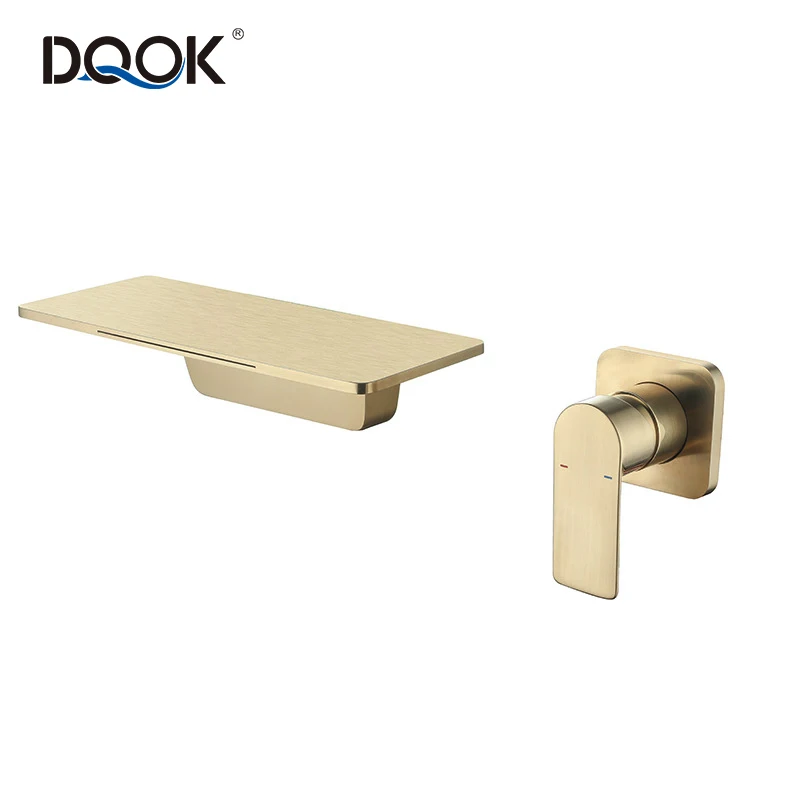 New Style Shelf Rack Design Water Mixer Taps Hidden Concealed Wall Mounted Waterfall Bathroom Basin Faucet