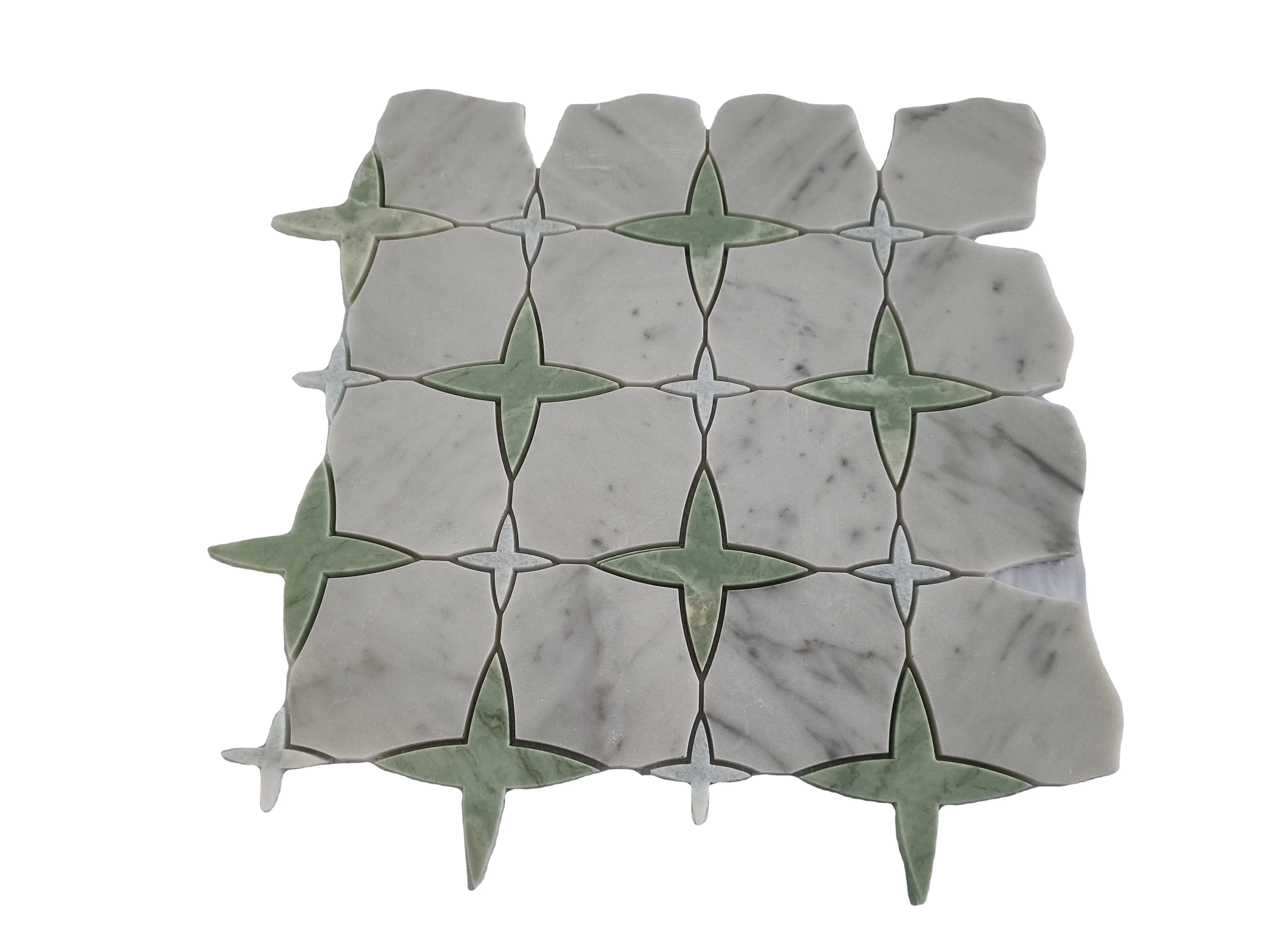 Tile Mosaic Italian Carrara Polished Custom Water Jet Cut