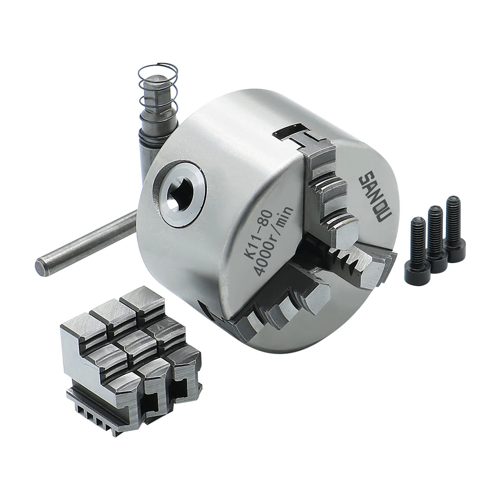 K11-80 3 челюсти 4000r/мин Самоцентрирующийся Зажимной патрон Sanou бренд 3 челюсти патрон 5 'токарный патрон само центрирующий для мини металлический токарный станок