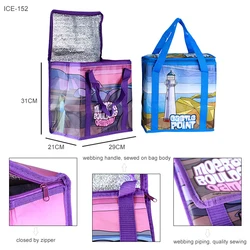 Wholesale factory custom promotional pp non woven food delivery cooler bags restaurant food takeout bag