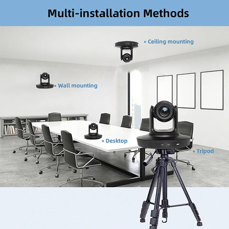 PTZ Camera 20x AI Auto Tracking PTZ Camera with USB 3.0 IP 4K 30fps PoE Live Streaming HDMI PTZ Camera for Church Worship