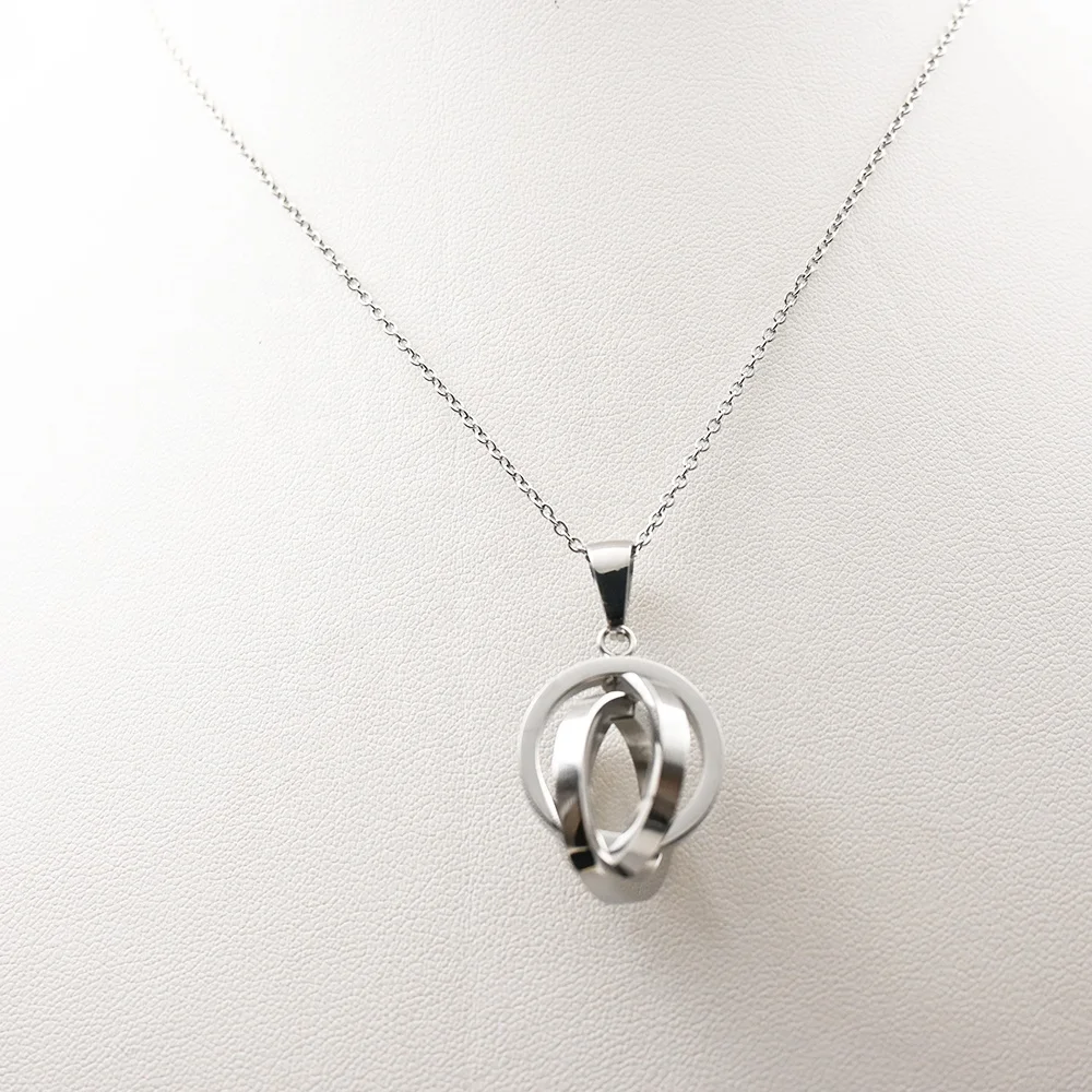 Wholesale Stainless steel Polished Bead Cage Pendant with Titanium Ball inside necklace For Men