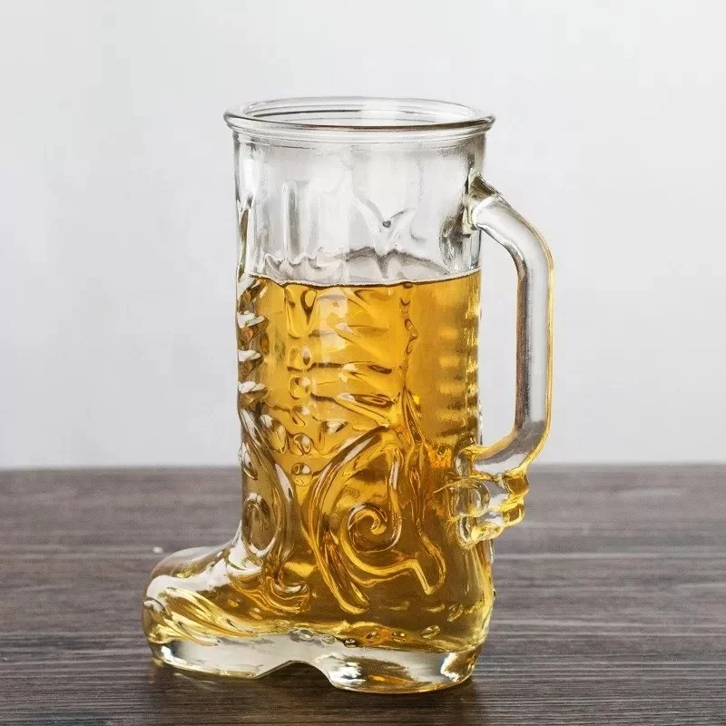 New Design 1.5 Liter Crystal Cowboy Boot Personalized Aesthetic Beer Transparent Custom Glass Cup