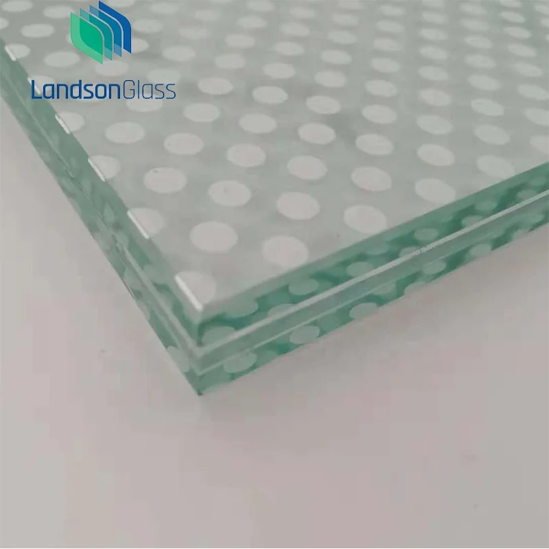 Silk Screen Ceramic Printing Tempered Laminated Glass With SGP interlayer for Balustrade