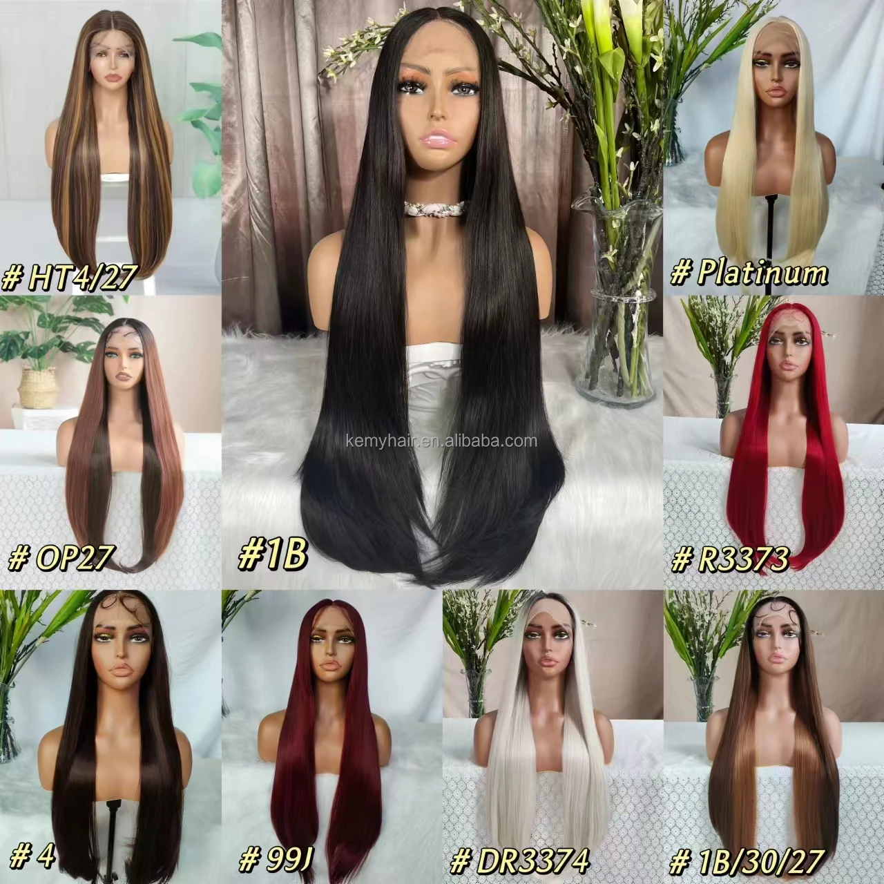 Wholesale Synthetic Lace Front Wigs Silky Straight HD Lace High Quality  Glueless Wigs High Temperature Fibre for Black Women
