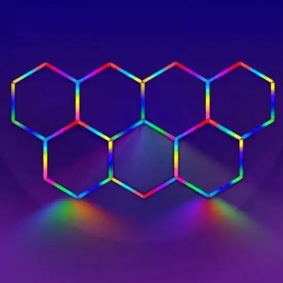 High Quality Hexagonal Showroom Bar Decor Rgb Colorful Led Lighting