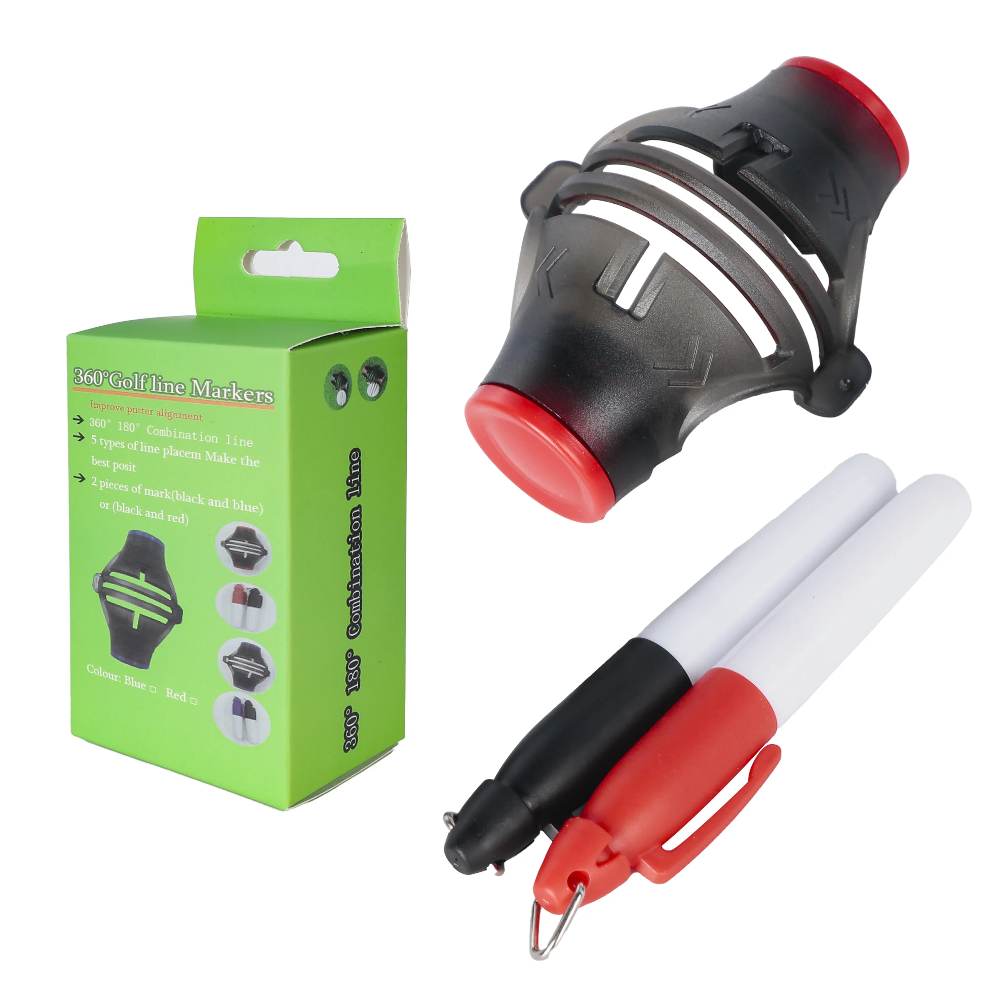 Factory Supply Plastic Golf Scribe Marker Golf Ball Mark Line Alignment Golf Ball Line Marker