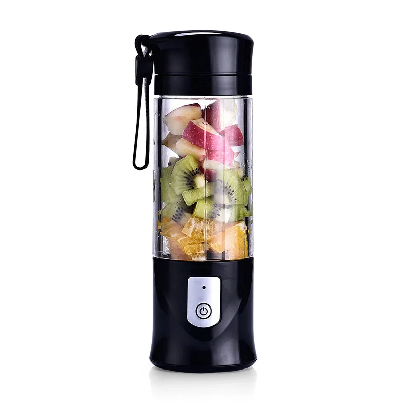 Usb Rechargeable High Quality Mixing Cup Portable Mini Fruit Plastic Juicer Blender With 6 Blades In 3d