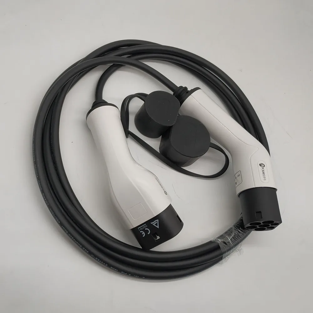 3.3KW AC 250V 16A type 2 male to female ev connector with 5m cables,type2 to type2 ev charging cable,European standard,OEM