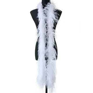 Factory Price Red White Ostrich Feather Boa Trimming Fluffy Soft Boa For Wedding Evening Party Clothing Dress Decor Garment