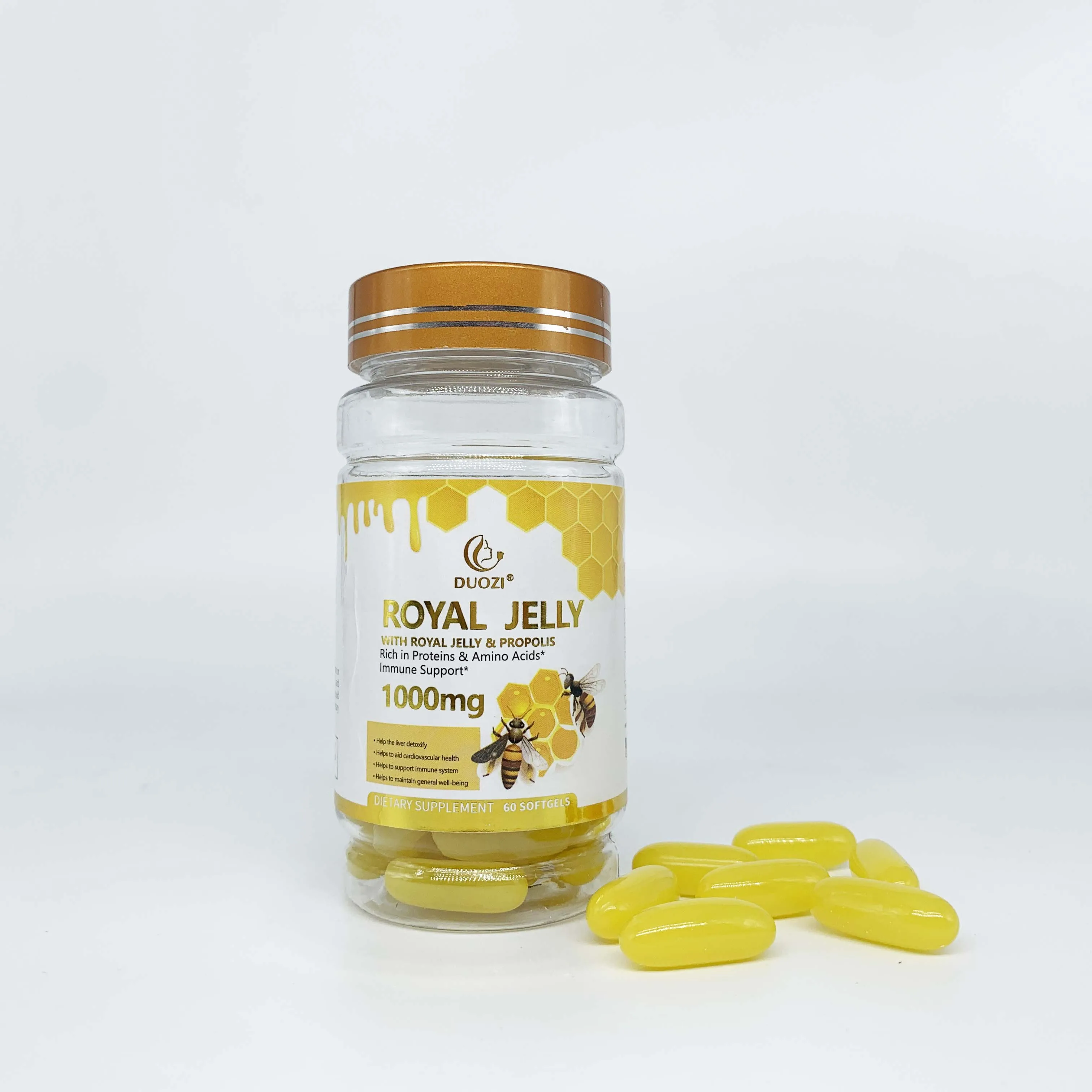 OEM Wholesale Price 100% Natural Fresh Honey Extract Royal Jelly Softgel Capsules