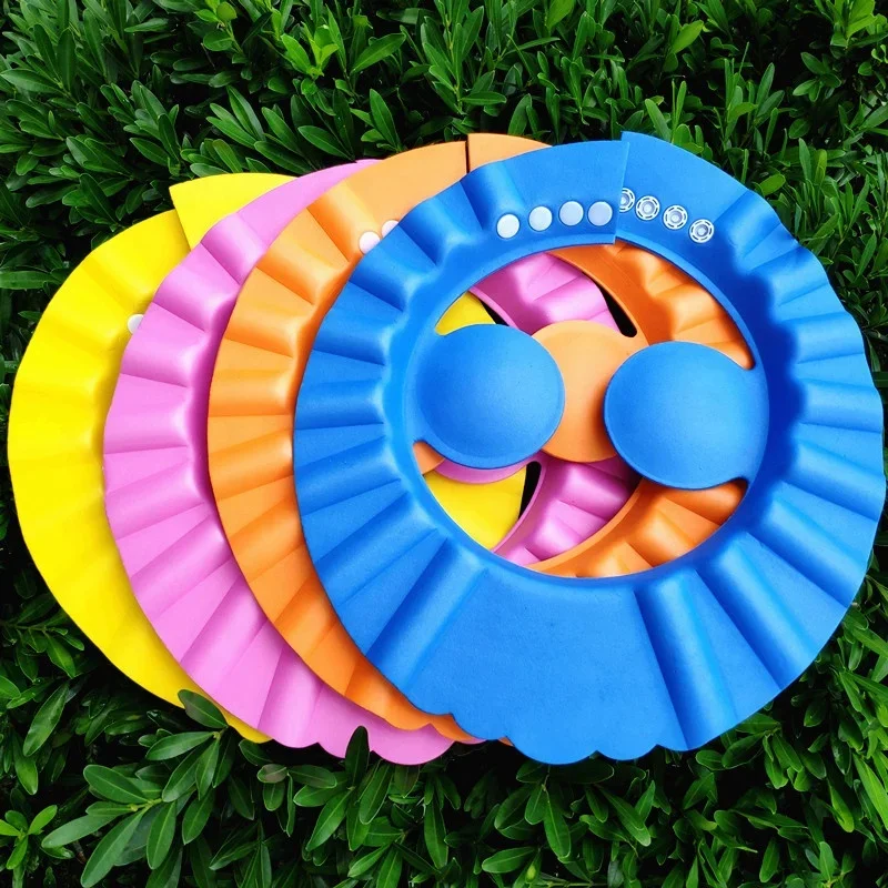Adjustable Ear Protection Children Bath Hat Washable Soft Waterproof Baby Shampoo Shower Cap with Earmuffs