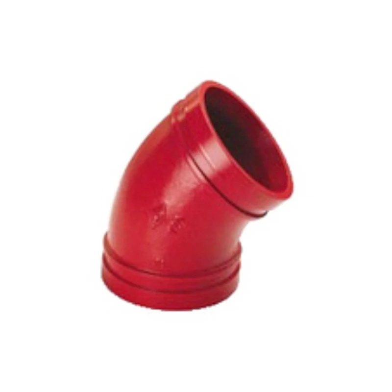 hot sale  China Wholesale Ductile Iron 45 Grooved Pipe Fitting Elbow for Metal Part