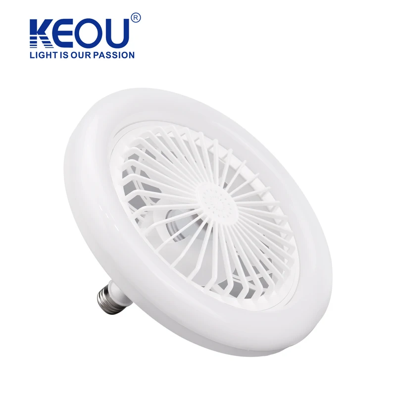 KEOU Remote Control Dimmable 3CCT E27 Socket 30W 50W Ceiling Fan Light