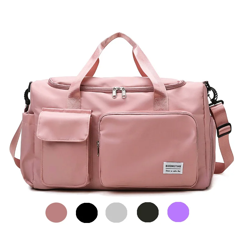 Для путешествий багажа фитнеса тренажерного зала вместительные розовые спортивные сумки женские с несколькими