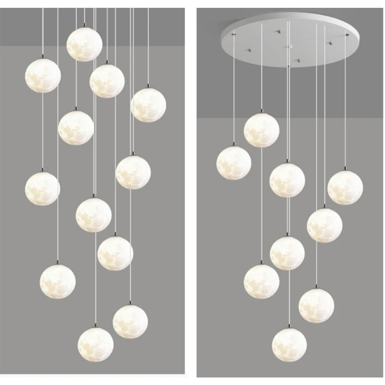 duplex villa spiral staircase chandelier minimal suspended chandelier light for staircase pendant lamp