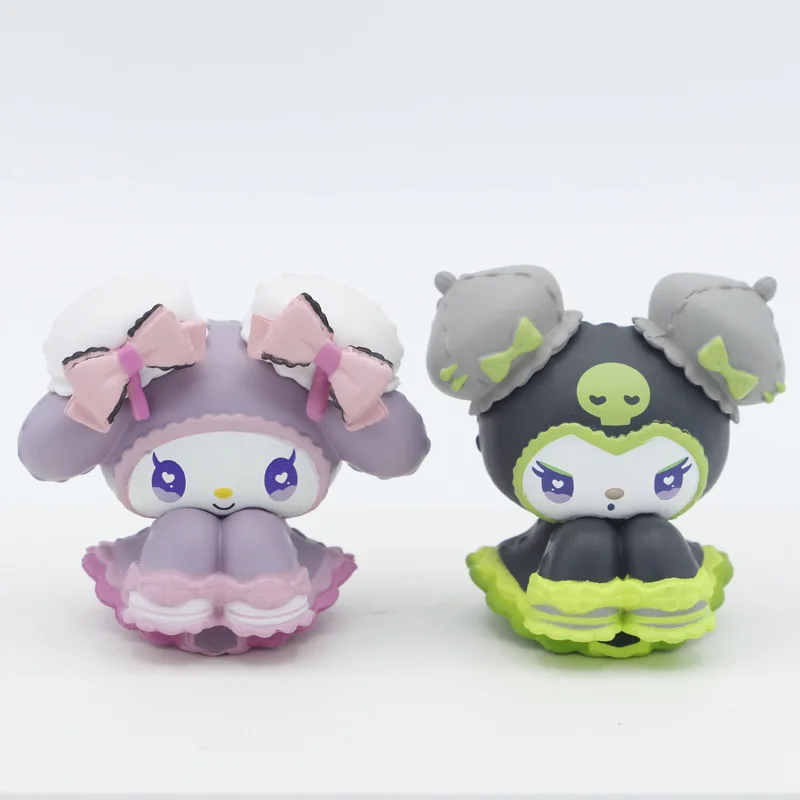 4-piece Cartoon Family Melody Kuromi 7cm Gashapon Action Figures