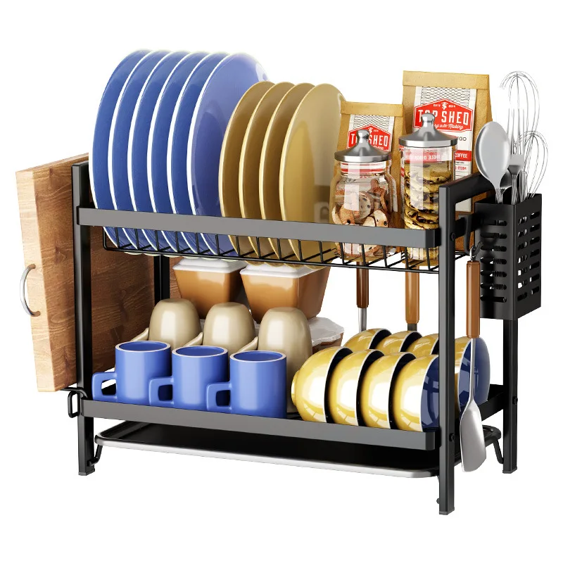 Multifunctional Kitchen Utensils Dish Racks Stand with Cutlery Holder for Dishes Knives Spoons